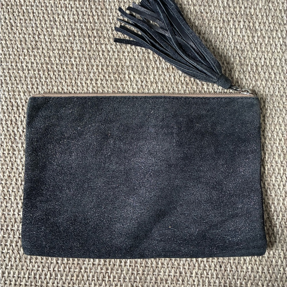 Monserat De Lucca Black Suede Clutch